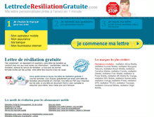 Tablet Screenshot of lettre-de-resiliation-gratuite.com